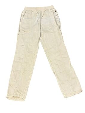 Faherty Arlie Linen Blend Pull On Pants XS Beige Drawstring Casual Coastal